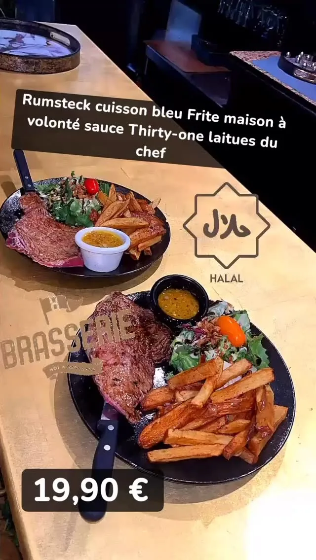 Rumsteck et frites maison à 19,90 €